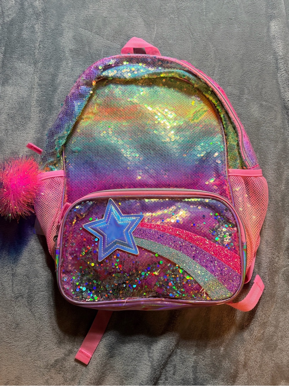 The Children's Place Pink Multicolor Sequin Star Backpack